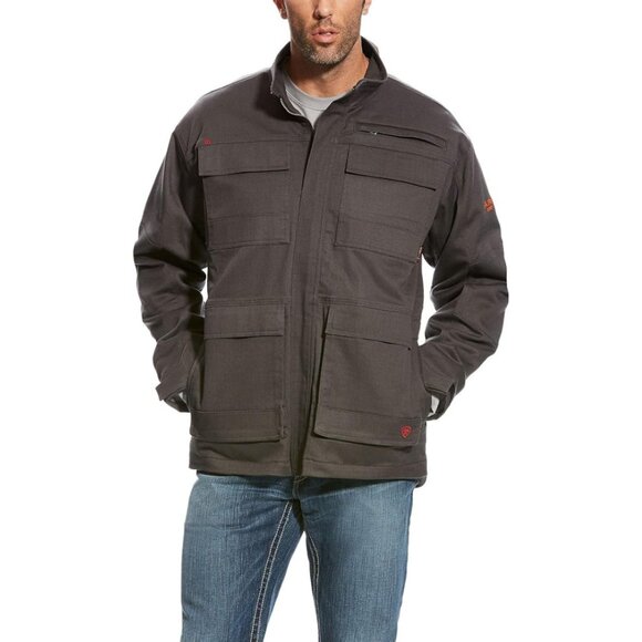 ARIAT Men's CAT 4 FR Canvas Stretch Jacket -Grey NWOT - Picture 1 of 16